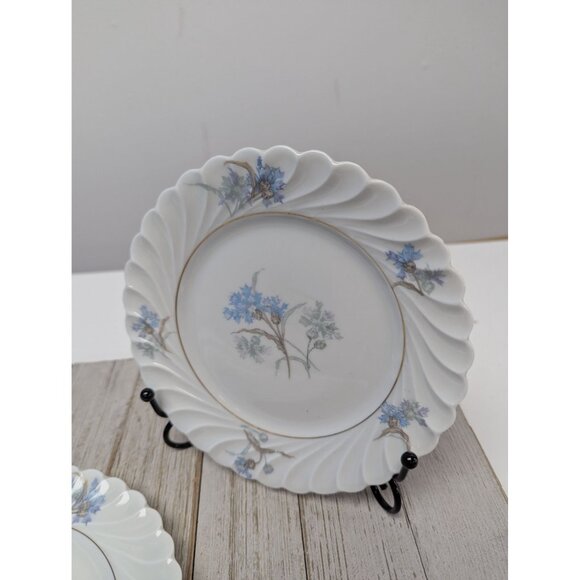 Haviland Limoges Bergere Set 2 Dessert Bread Plates Vintage Blue Flowers France - Picture 3 of 6